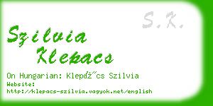 szilvia klepacs business card